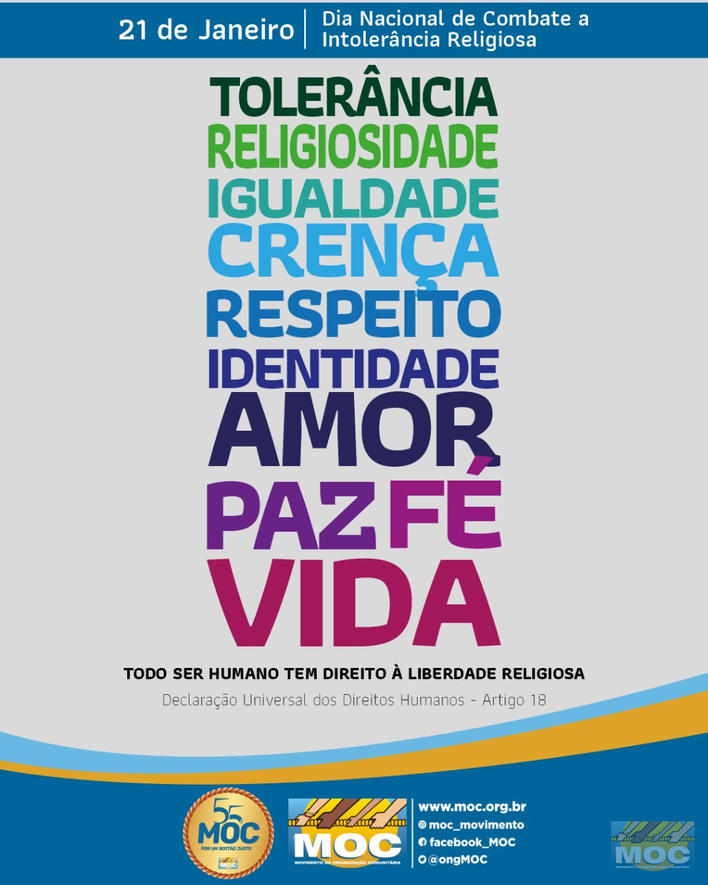 21 de janeiro: Dia nacional de Combate à Intolerância Religiosa