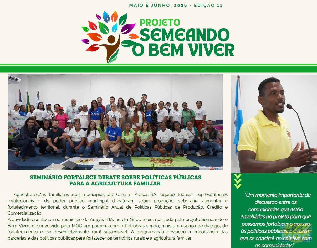 Boletim Informativo do Projeto Semeando o Bem Viver- Maio e Junho