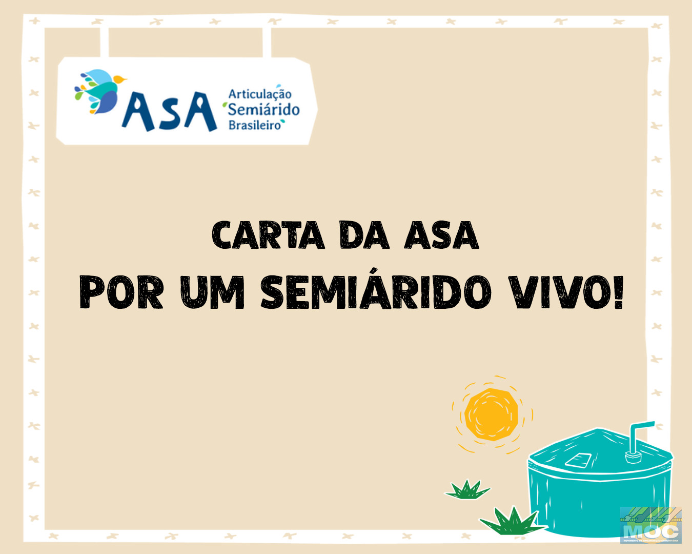 CARTA DA ASA POR UM SEMIÁRIDO VIVO!