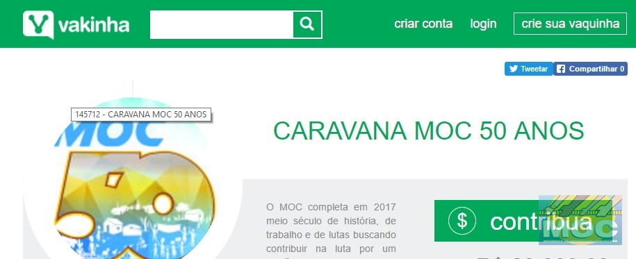 Contribua com a Caravana MOC 50 Anos - Por Um Sertão Justo