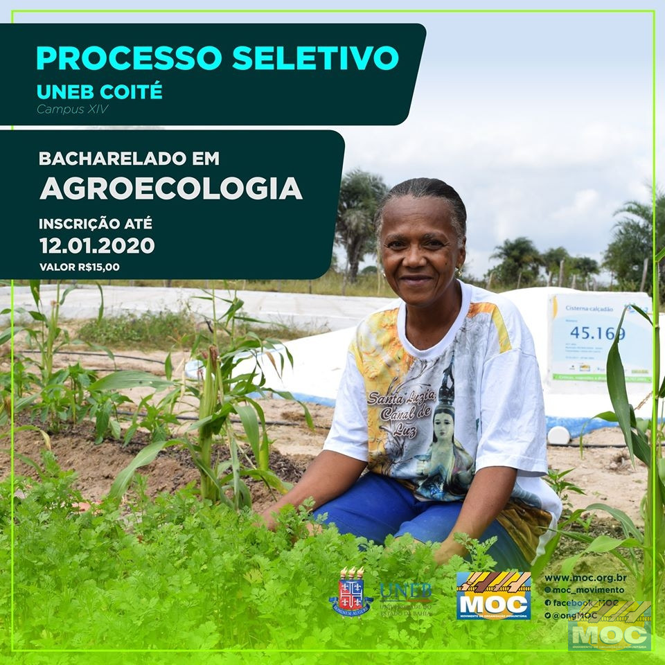 UNEB inscreve para Vestibular de Agroecologia até 12 de janeiro (80 vagas)