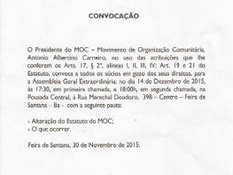 CONVOCAÇÃO - Assembléia Geral Extraordinária